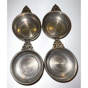 4 Pewter by Empire Handled Porringer Bowl - 4" Round